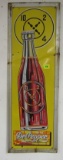 Antique Dr. Pepper Embossed Metal Bottle Sign 18 X 54