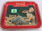 Vintage Original 1940 Coca Cola Sailer Girl Metal Serving Tray