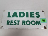 Antique Ladies Rest Room Ssp Porcelain Sign From Service Station