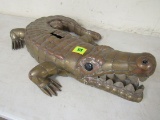 Large Brass & Copper Folk Art Type Alligator Sculpture