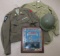 Korean War US Helmet, Jacket, Shirt & Plaque