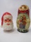(2) Vintage Christmas Items incl. Nesting Doll & Santa Claus