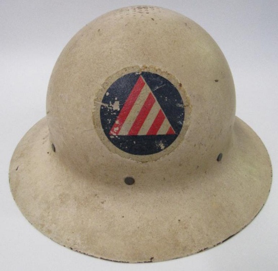 Vintage Civil Defense Helmet with Liner