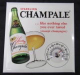 Vintage Champale Champaign Metal Advertising Thermometer 8.5 x 8.5
