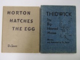 (2) 1940's Dr. Seuss 1st Edition Hardcover Books Horton, Thidwick