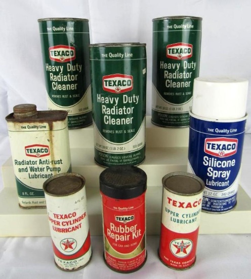 Grouping Vintage Texaco Metal Oil and Related Cans