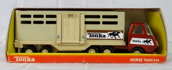 Rare Vintage Tiny Tonka Pressed Steel #928 Horse Van MIB