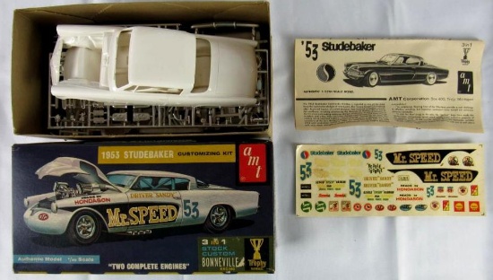 Vintage AMT 1/25 Scale 1953 Studebaker Customizing Model Kit "Mr. Speed"