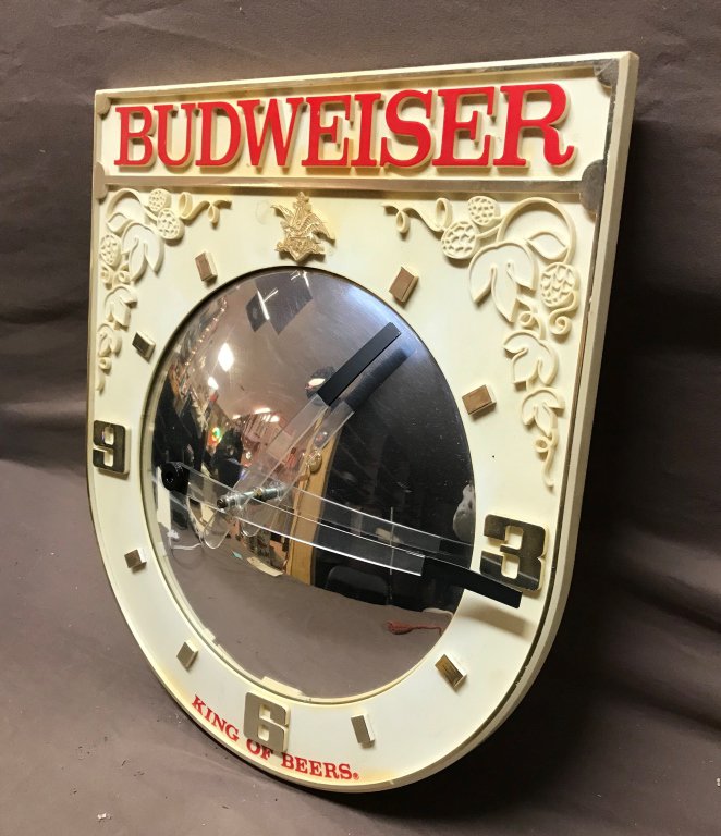 Budweiser Bull's Eye Plastic Clock & Plaque