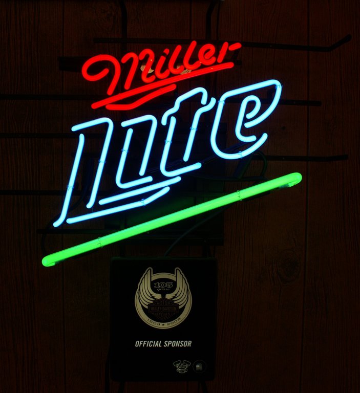 Miller Light Harley Davidson 105th Anniv. Neon