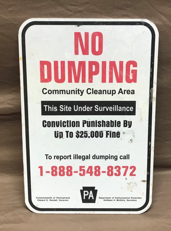 No Dumping Reflective Aluminum Metal Sign 12