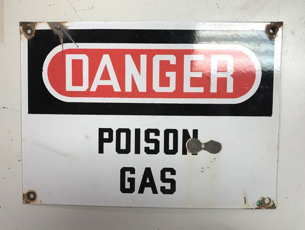 Danger Poison Gas Porcelain Sign 10