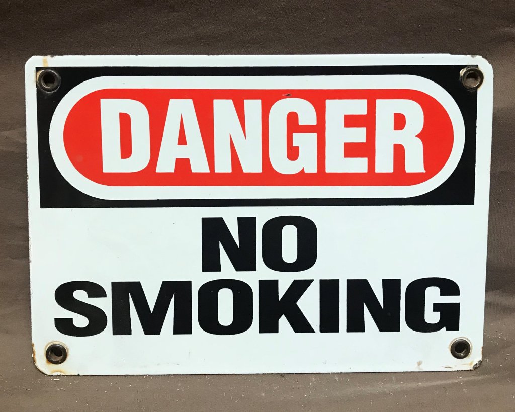 Danger No Smoking Porcelain Sign 7