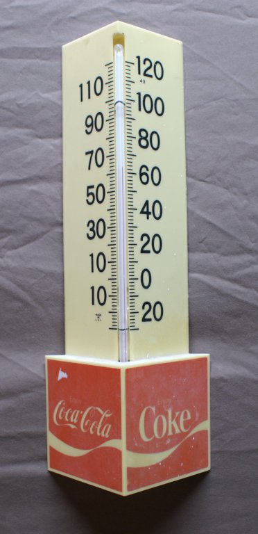 Coca-Cola Triangle Plastic Thermometer