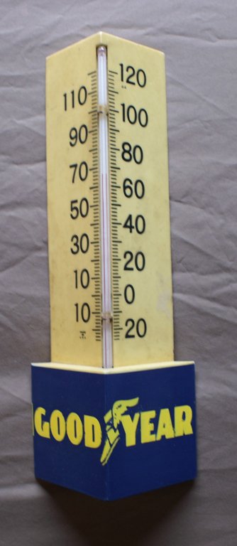 Goodyear Triangle Plastic Thermometer