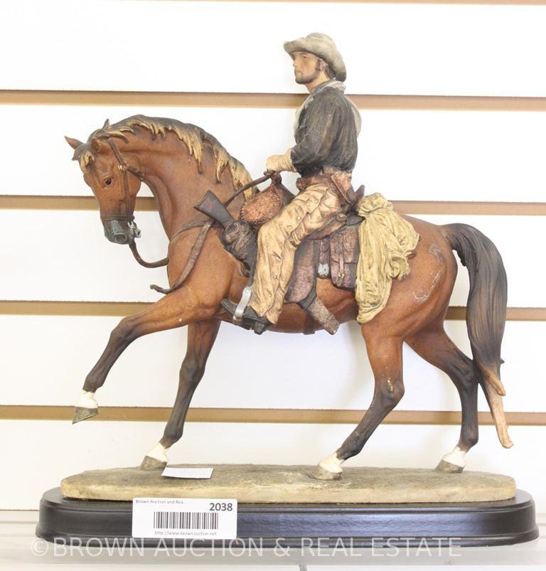 Western figurine, rider on horseback (lariat broken off)