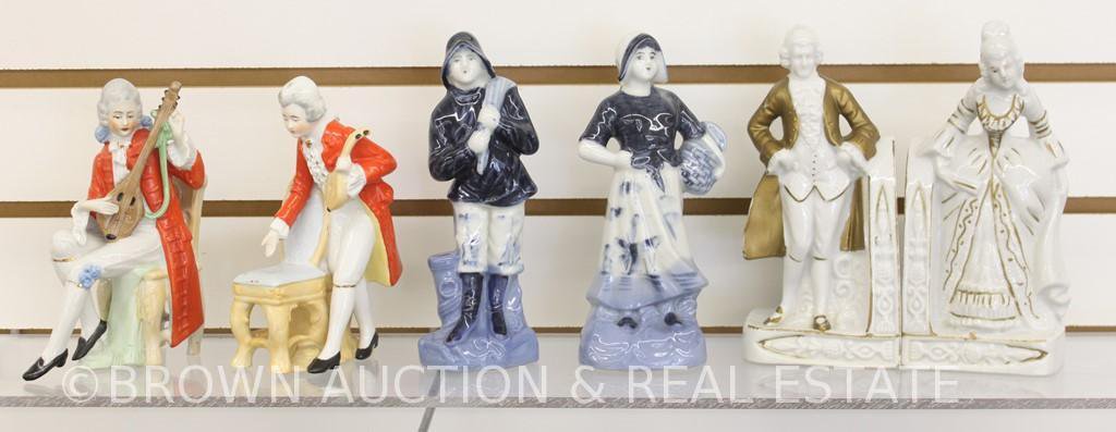 (3) Prs. Porcelain figurines: Victorian-style and Dutch