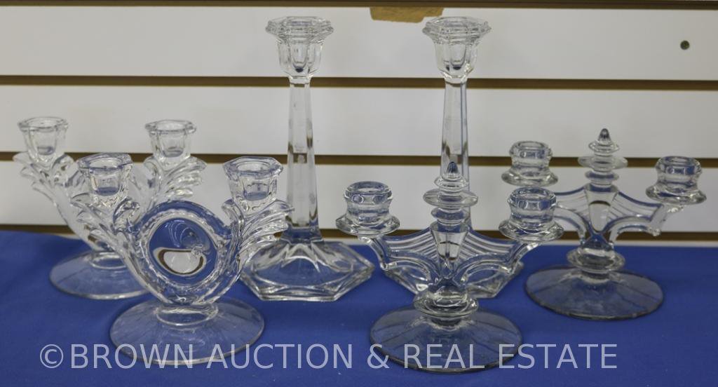 (3) prs.Crystal candleholders