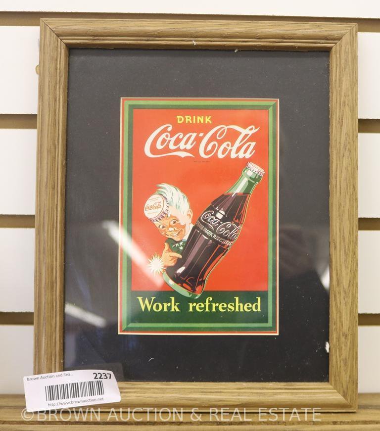 Small framed Coca-Cola advertising print