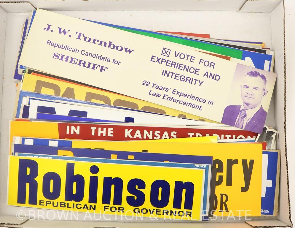 Box lot of political bumper stickers