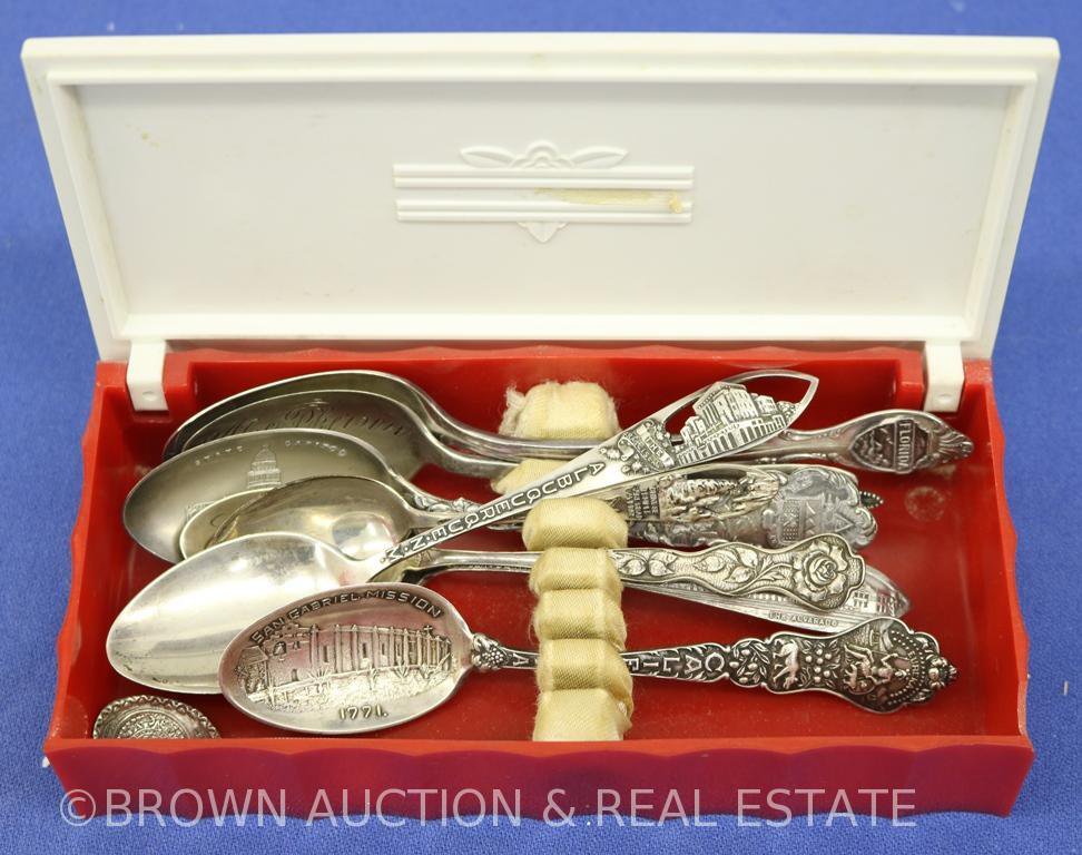 (9) Sterling Souvenir spoons