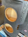 Dual compartment Sub box for subwoofer with front Chevy Z28 cover 19