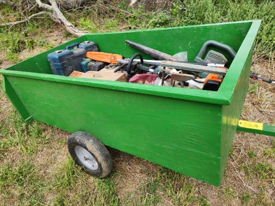 Wood Trailer Cart 67"x37" - Contents NOT Included