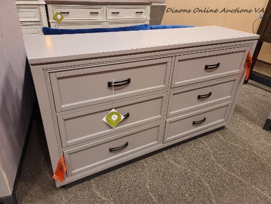 (R1) I32-453 ASPEN HOME FURNITURE HYDE PARK GRAY DRESSER. THE HYDE PARK - GRAY COLLECTION PRESENTS