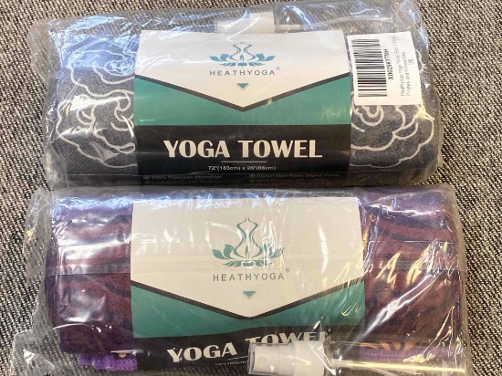 Lot of Two Heathyoga Non Slip Hot Yoga Towel, 100% Microfiber Non Slip Yoga Mat Towel for Hot Yoga,