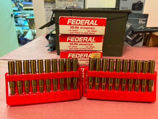 (5) Boxes Federal 30-06 Springfield 150 Grain Soft Point HI-SHOK Ammo -100 Rounds