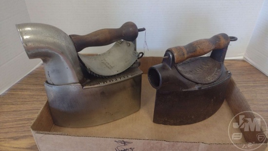VINTAGE CHARCOAL IRONS WITH EXHAUST