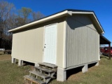20 ft. x 16 ft. Wood Building with shingle roof and 15 ft. x 20 ft. lean-to shelter with metal roof
