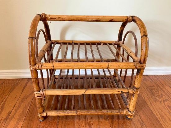 18" x 17" Rattan Magazine Rack - As Pictured