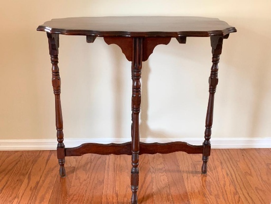 Antique Wood Side Table. This is 29" T x 28" W x 19" D - As Pictured