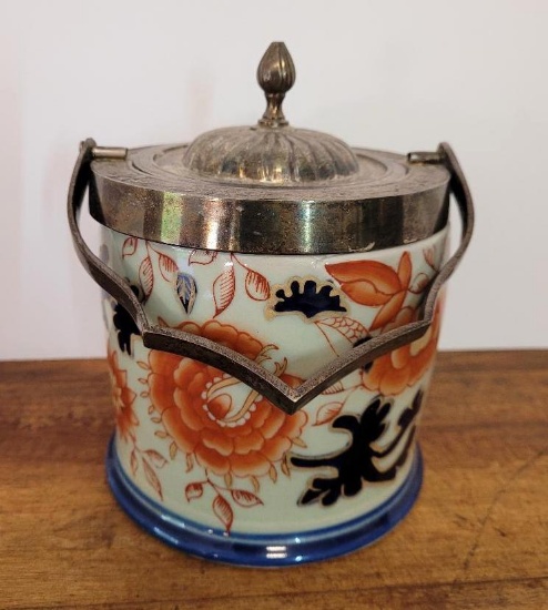 Mason's Ironstone Biscuit Jar in the Gaudy Dutch Design