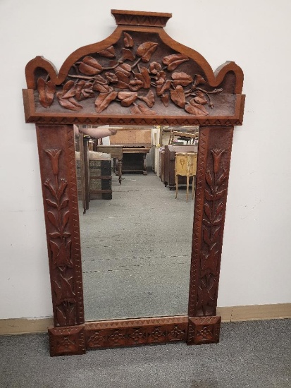Heavy Wooden Vintage Mirror