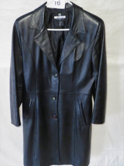 Moschyko Italian Black Leather Coat