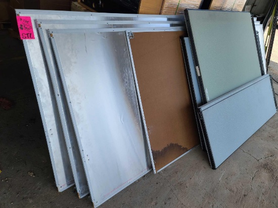 Group of Assorted Dry Erase Boards, (4) Green Cubicle Panels