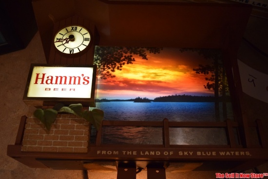 Small Hamms Beer Lighted Working Clock with Cracks