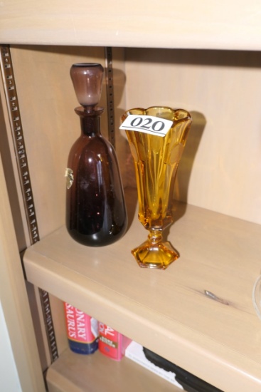 Pair of Vintage Glass Pieces with Labels