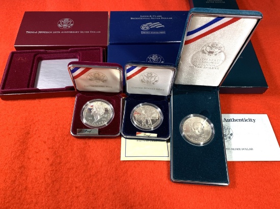 3 Silver Dollar Proof Sets