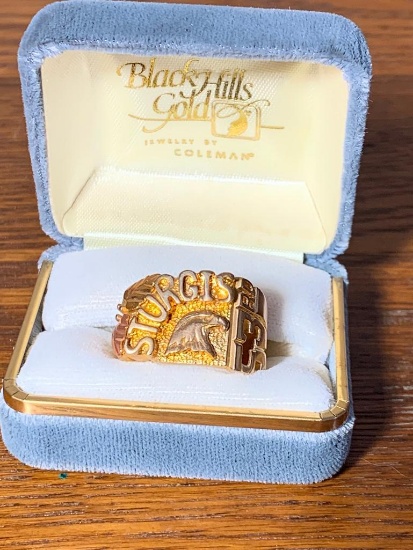 53rd Sturgis 10K Gold Ring. See Photos for Weight