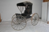 COAL BOX BUGGY WITH EXTENSION TOP, ORIGINAL UPHOLSTERY