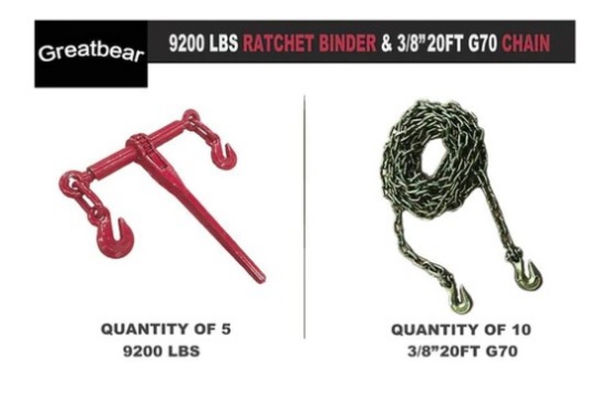 15-New Greatbear Ratchet Binder & Chains