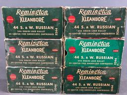 Six boxes of Remington Kleanbore 44 S&W Russian - 246gr lead bullet