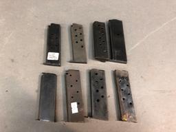 Group of single stack pistol magazines