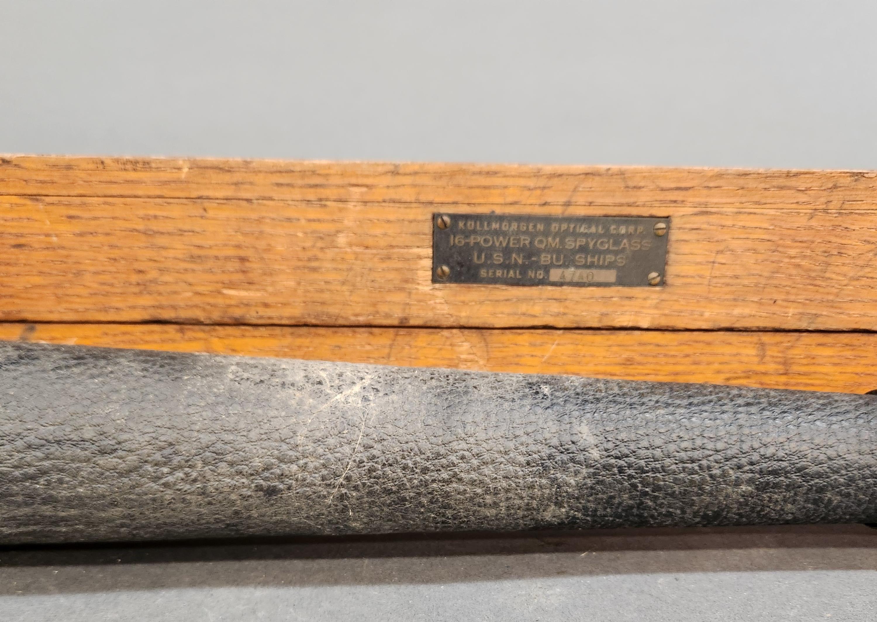 WWII USN Kollmorgan 16 power spyglass