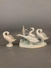 2 Lladro duck figurines.