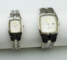 His & Hers ROLENS Stainless Steel Watches
