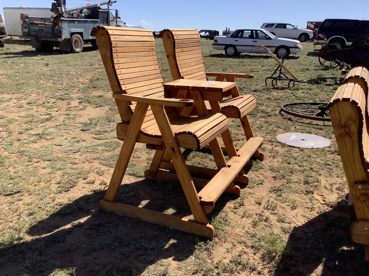 Dual Tall Patio Seat w/ Center Table